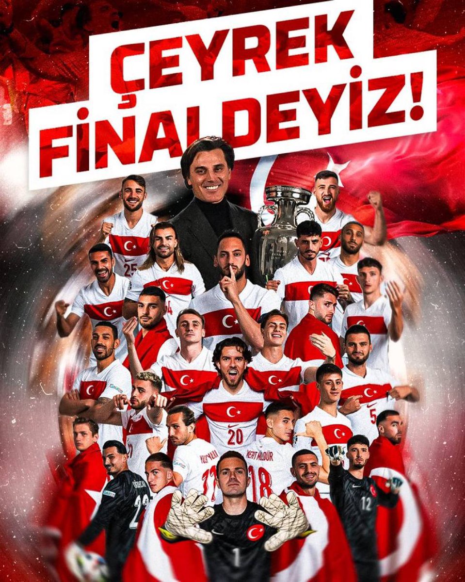 Yer gök inlesin,
Bu sesi dinlesin,
Hep seninleyiz TÜRKİYE🇹🇷

Avusturya’yı yenerek çeyrek finale çıkan A Milli Takımımızı tebrik ediyorum.🏆

İyi ki varsınız😊👏🏻
#Türkiye
#BizimÇocuklar
#EURO2024