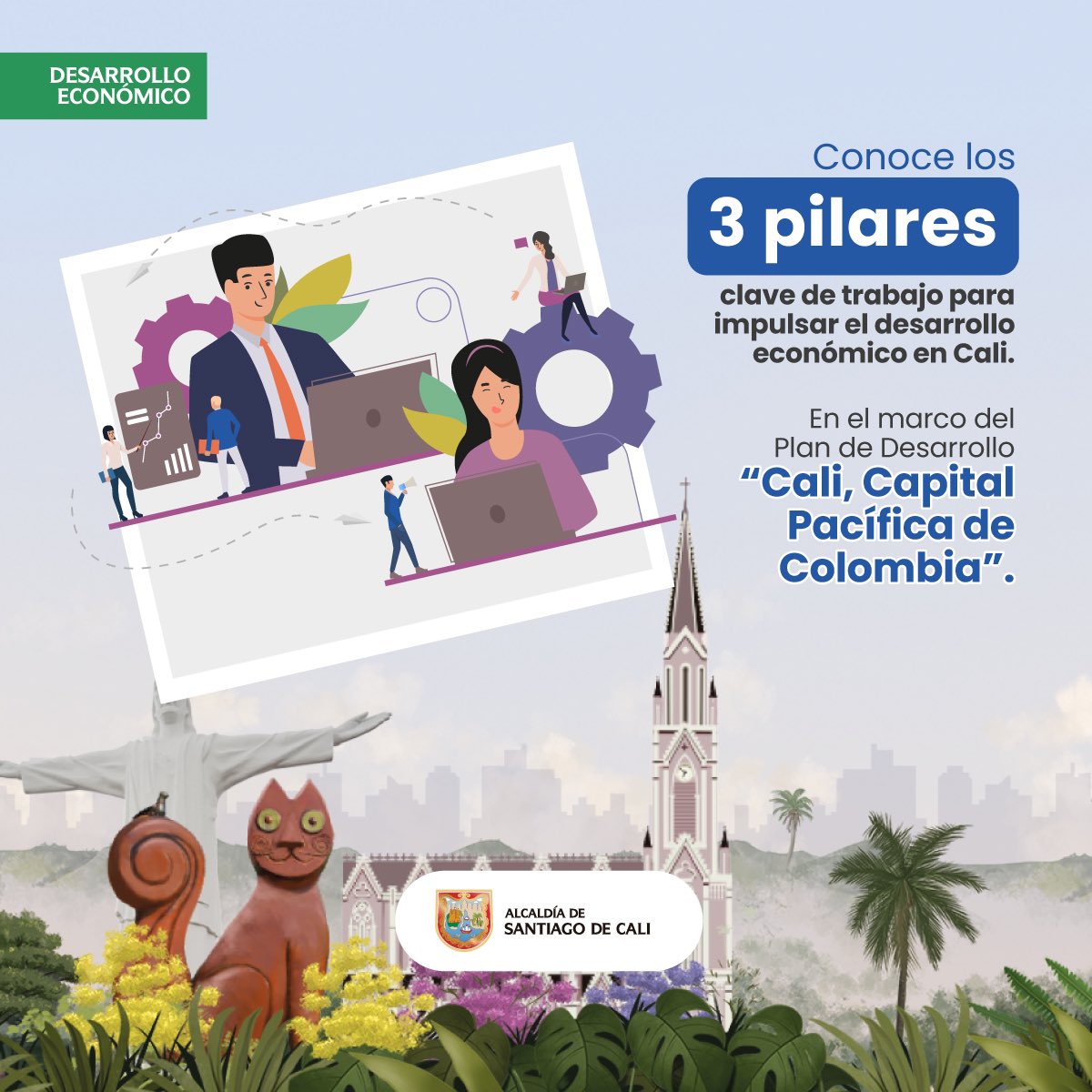 DEconomicoCali's tweet photo. 🚀¡El #DesarrolloEconómico de #Cali se está transformando!
Con los pilares #CaliCrece, #CaliInnova y #CaliConecta de nuestro Plan de Desarrollo Distrital abriremos puertas a nuevas oportunidades, uniremos esfuerzos con las empresas y las universidades para generar #másempleos. https://t.co/wASuLF4oEV