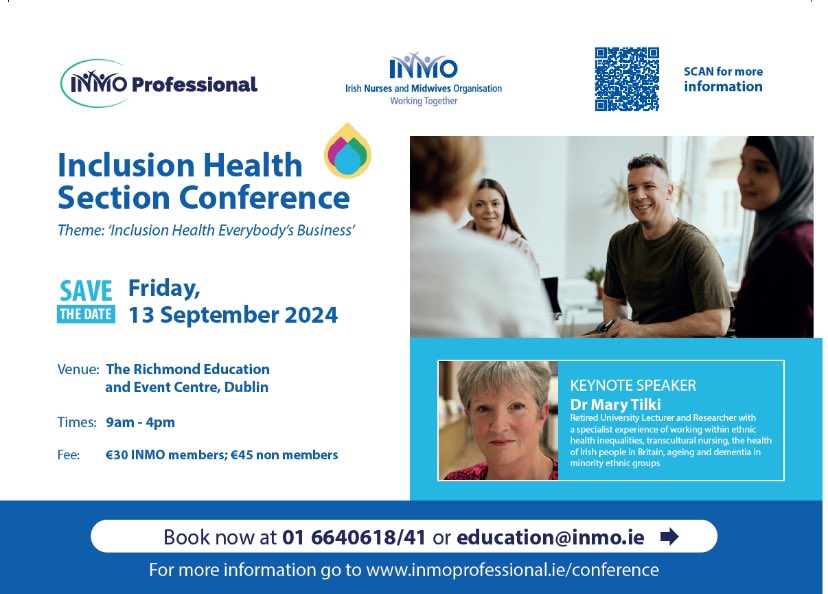 NMIH (@nmih12) on Twitter photo Save the Date đź“…
➡️Abstracts: closing date for Submissions Friday 26th July
➡️Conference: Friday 13th September
➡️Further Details: inmo.ie/Professional-D…
➡️ More information: …rsesandmidwivesforinclusionhealth.com/inclusion-heal…
Follow <a href="/NMIH12/">NMIH</a> for more updates
#Inclusionhealth Save the Date đź“…
➡️Abstracts: closing date for Submissions Friday 26th July
➡️Conference: Friday 13th September
➡️Further Details: inmo.ie/Professional-D…
➡️ More information: …rsesandmidwivesforinclusionhealth.com/inclusion-heal…
Follow <a href="/NMIH12/">NMIH</a> for more updates
#Inclusionhealth