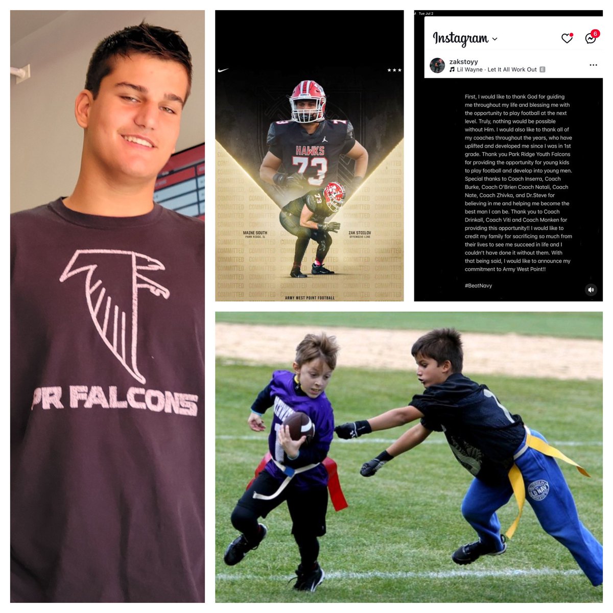 ParkFalcons's tweet photo. #PRFB couldn’t be prouder of our alum Zak Stoilov, a #MSFB Senior, as he commits to Army West Point Football!! #GoArmy #BeatNavy https://t.co/PzHG08ewN6