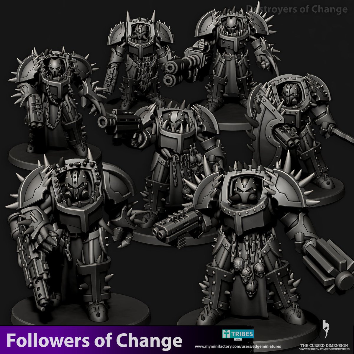 PascalCleroux's tweet photo. Tech Elves 8mm Set 04 and Destroyers of Change is out now, set comes with : 7 x Destroyers of Change, 1 x Lord Destroyer of Change 
Tech Elves Set 04 - 8mm : Comes with 3 x TitanKnight, 4 heavy weapon platforms, 4 Super suits and 7 Scorpid Warriors 😮 lots to print! https://t.co/i9baZK9xdk
