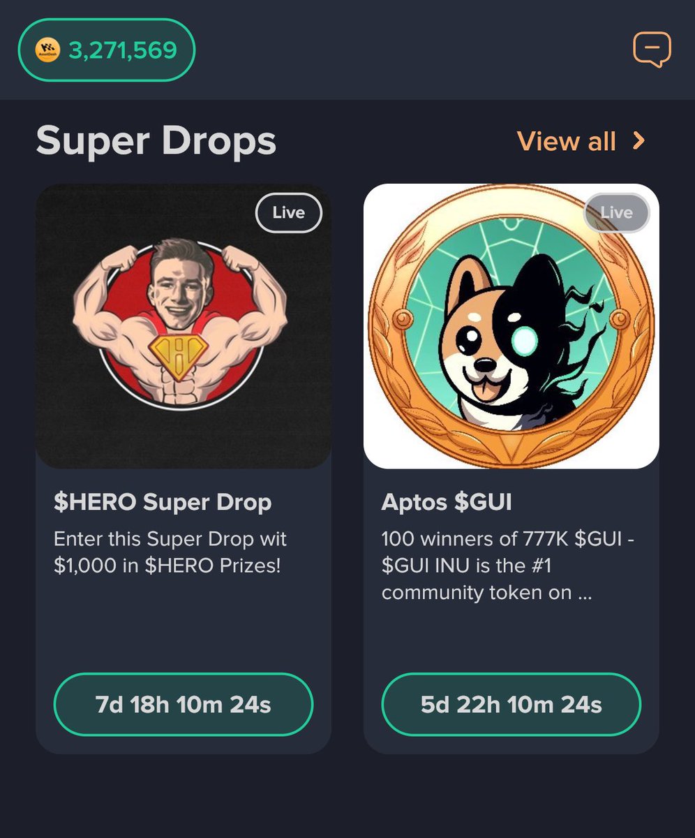 assetdash's tweet image. time to share $HERO with the community @stevewilldoit 🔥

we are giving away $1,000 in $HERO in our latest Super Drop! 

enter in-app now 📈
