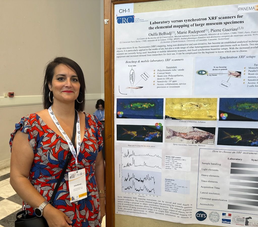 [Actualités]A la conférence EXRS (European X-Ray Spectrometry Conference), à Athènes (24-28 juin 2024), Oulfa Belhadj a présenté un travail sur la complémentarité entre un spectro- imageur de laboratoire (M6Jetstream, Bruker) et la ligne PUMA Ipanema, Synchrotron SOLEIL.