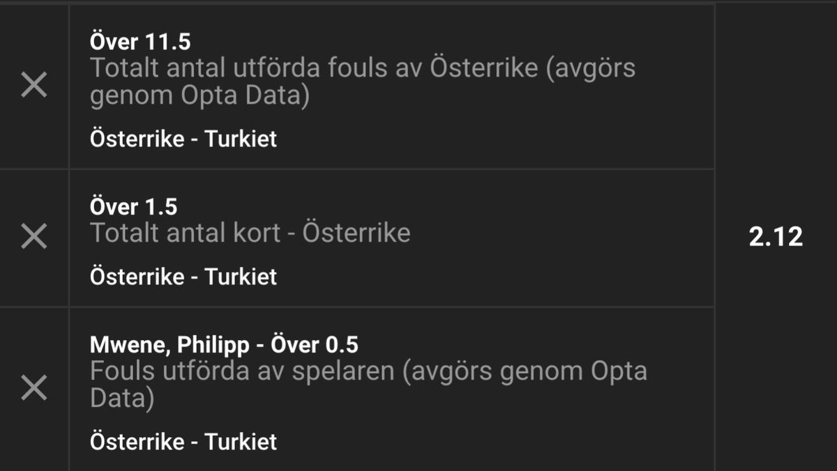 Stuganbets's tweet photo. Österrike snittar 16,3 fouls och 3,3 kort per match detta mästerskap och dem kommer inte ändra på det snittet när det gäller överlevnad i mästerskapet. 
Mwene har även han varit på krigsstigen och snittar 1,5 fouls i em trotts knapp speltid.
Bra värde till 2.12 kambi. https://t.co/9GAIxas95S