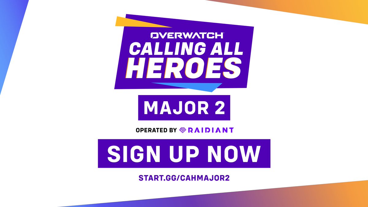 OW_Esports's tweet image. Join us for #CallingAllHeroes Major 2 on July 20-21 and August 3-4! 💥 

🔗 Registration: start.gg/cahmajor2 

➡️ Join the CAH Discord for more information: raidiant.link/CAH