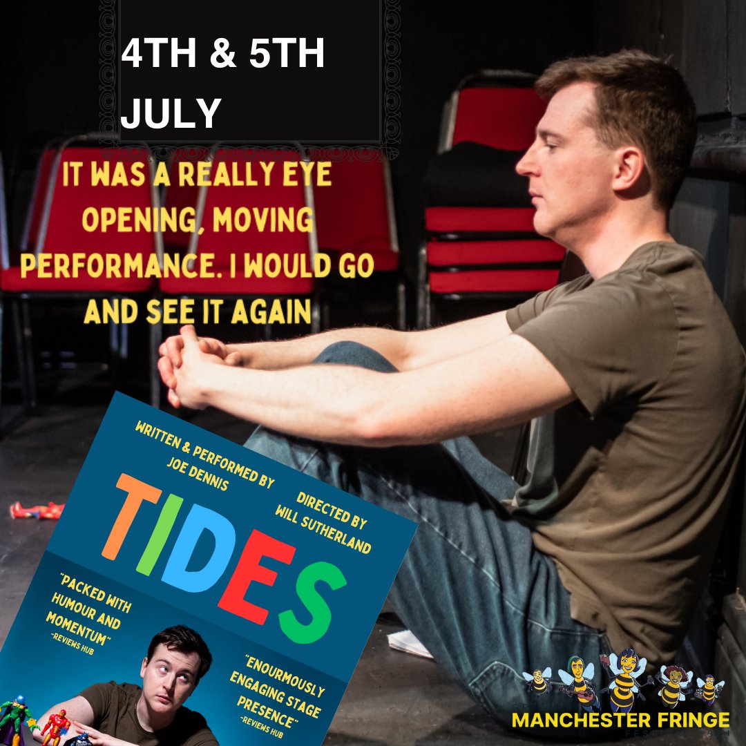 We are trilled to have Joe Dennis open our @GMFringeTides By Joe Dennis 4th July &amp; 5th July 7.30pm The intense waves of life constantly moving, in and out, up, and down, sometimes gentle, other times overwhelming. 
salfordartstheatre.com/Whats-on
#fringetheatre
#autism