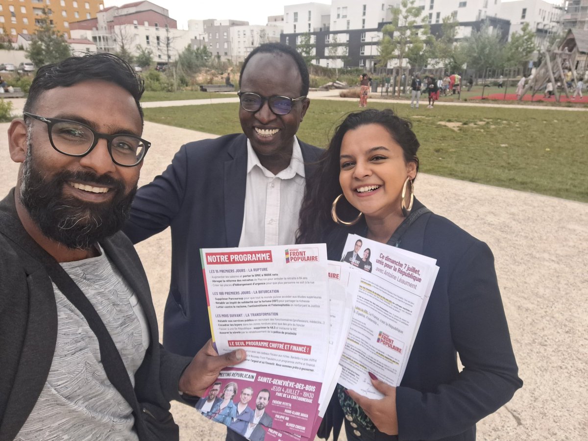 Après une belle campagne menée dans la 4e circonscription de l'Essonne et la décision admirable de se désister au 2nd tour pour faire barrage à l'extrême droite, <a href="/amadoudeme91/">Amadou Deme</a> est ce soir à nos côtés à Grigny pour faire gagner le Nouveau Front Populaire dans la 10e.