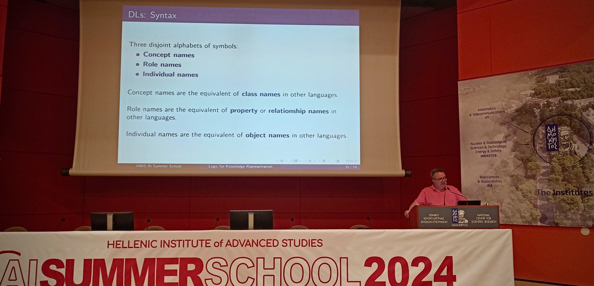 AITeamUoA's tweet image. Today, Prof. @mkoubarakis gave a talk on Logic for knowledge representation in the HIAS AI Summer School which takes place this week in Athens. #KnowledgeRepresentation #AI