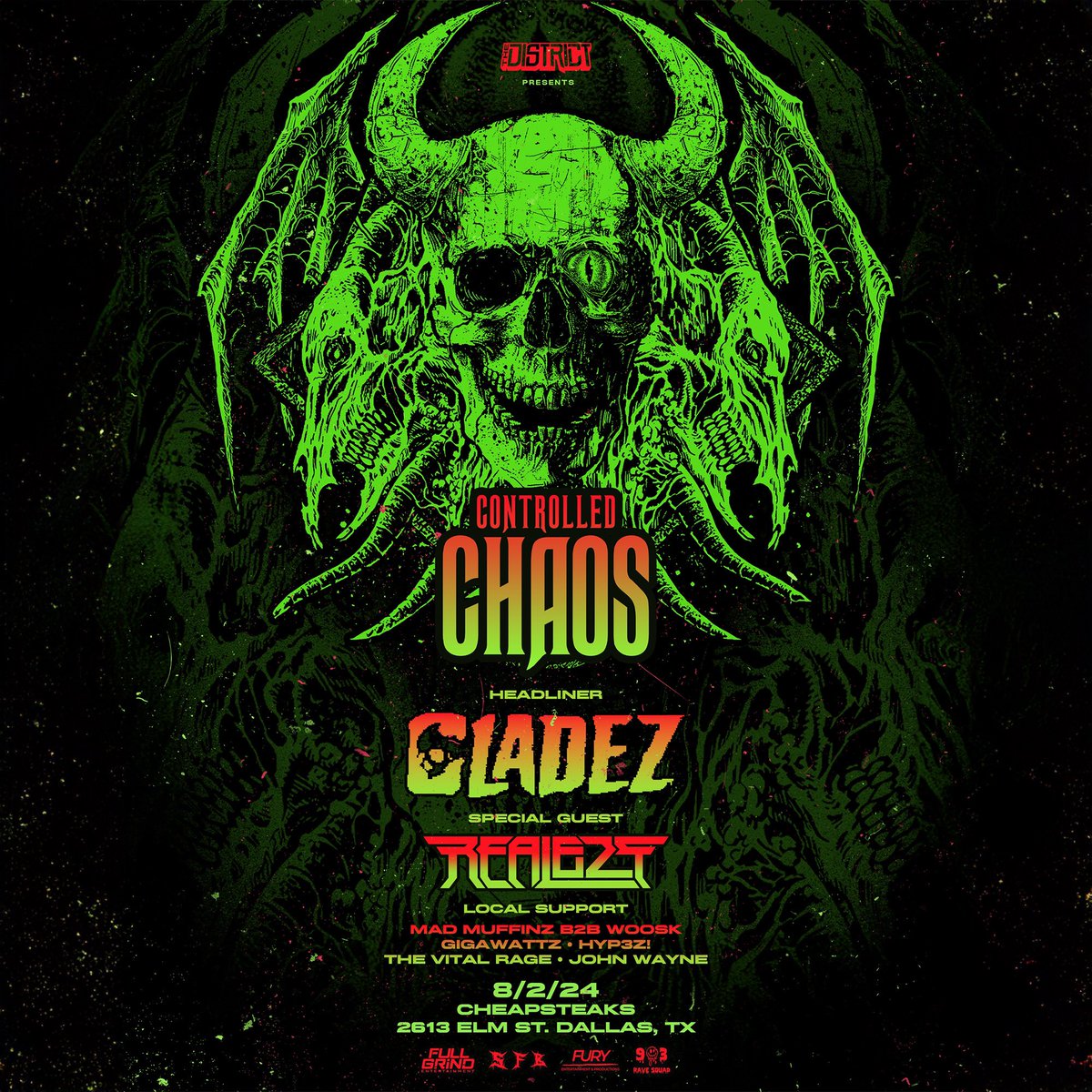 District_Sounds's tweet photo. Announcing: FULL LINEUP for Controlled Chaos with @Gladez 😈😈😈

Support: @REALEZTMUSIC &amp; more 

Tickets: In our bio https://t.co/ZaTG41aRQr