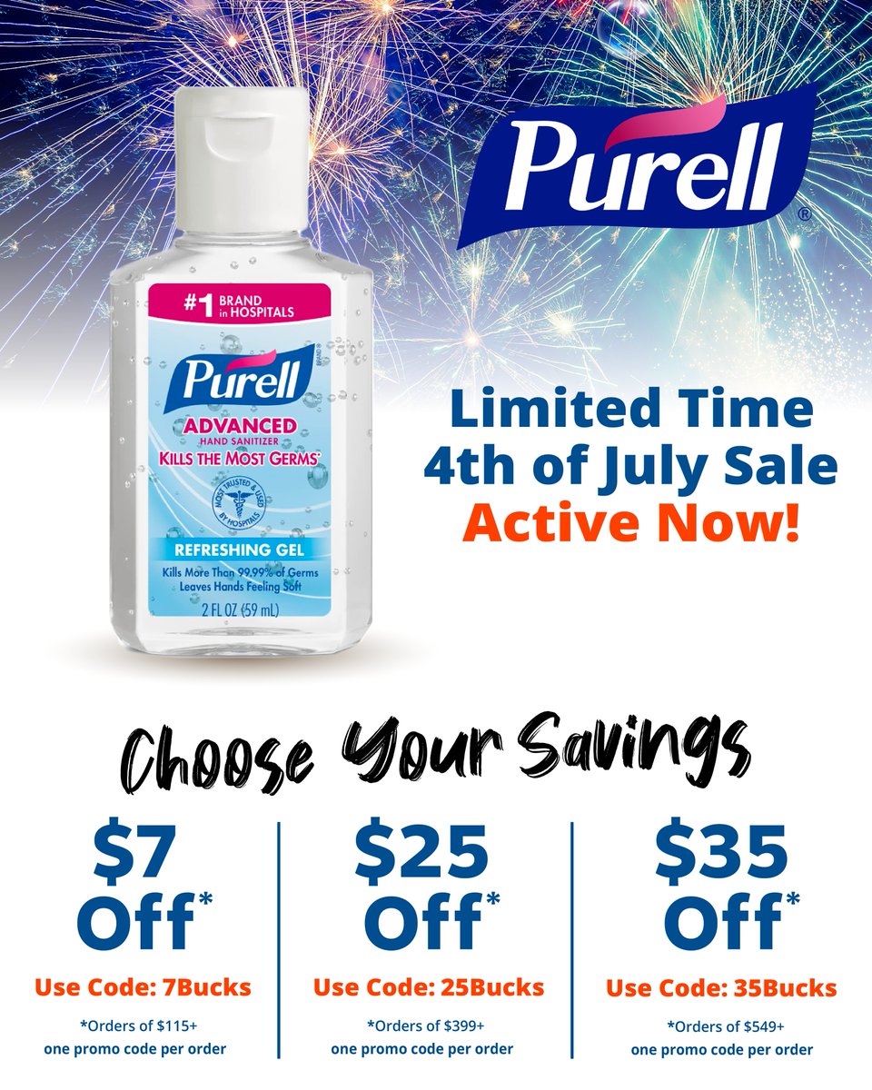 🇺🇸 Choose Your Savings on Purell During our 4th of July Savings Event! 🇺🇸

Huge Price Reductions on 1000's of Wholesale Products Plus Choose Big Savings Off Your Order! Hurry, Offers for a Limited Time Only

cleanitsupply.com/m-50/gojo-indu…