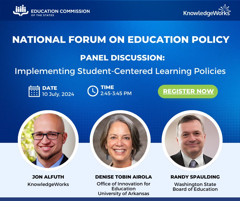 KnowledgeWorks (@knowledgeworks) on Twitter photo In our <a href="/EdCommission/">ECS | Education Commission of the States</a> #NationalForum session we’ll highlight the importance of effective policy implementation in states with <a href="/UArkansas/">University of Arkansas</a> and <a href="/WA_SBE/">Washington State Board of Education</a> and discuss how others could apply these lessons in their own states to support student-centered learning. ow.ly/XRVR50SoCc0 In our <a href="/EdCommission/">ECS | Education Commission of the States</a> #NationalForum session we’ll highlight the importance of effective policy implementation in states with <a href="/UArkansas/">University of Arkansas</a> and <a href="/WA_SBE/">Washington State Board of Education</a> and discuss how others could apply these lessons in their own states to support student-centered learning. ow.ly/XRVR50SoCc0