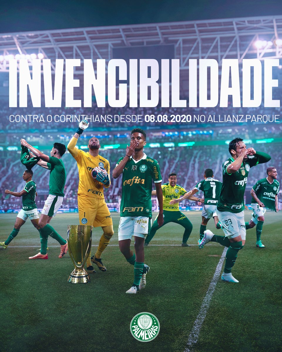 São OITO jogos de invencibilidade no Derby. #PelaMemóriaDeDudu, mais uma vitória no Allianz Parque! 🫶

#AvantiPalestra