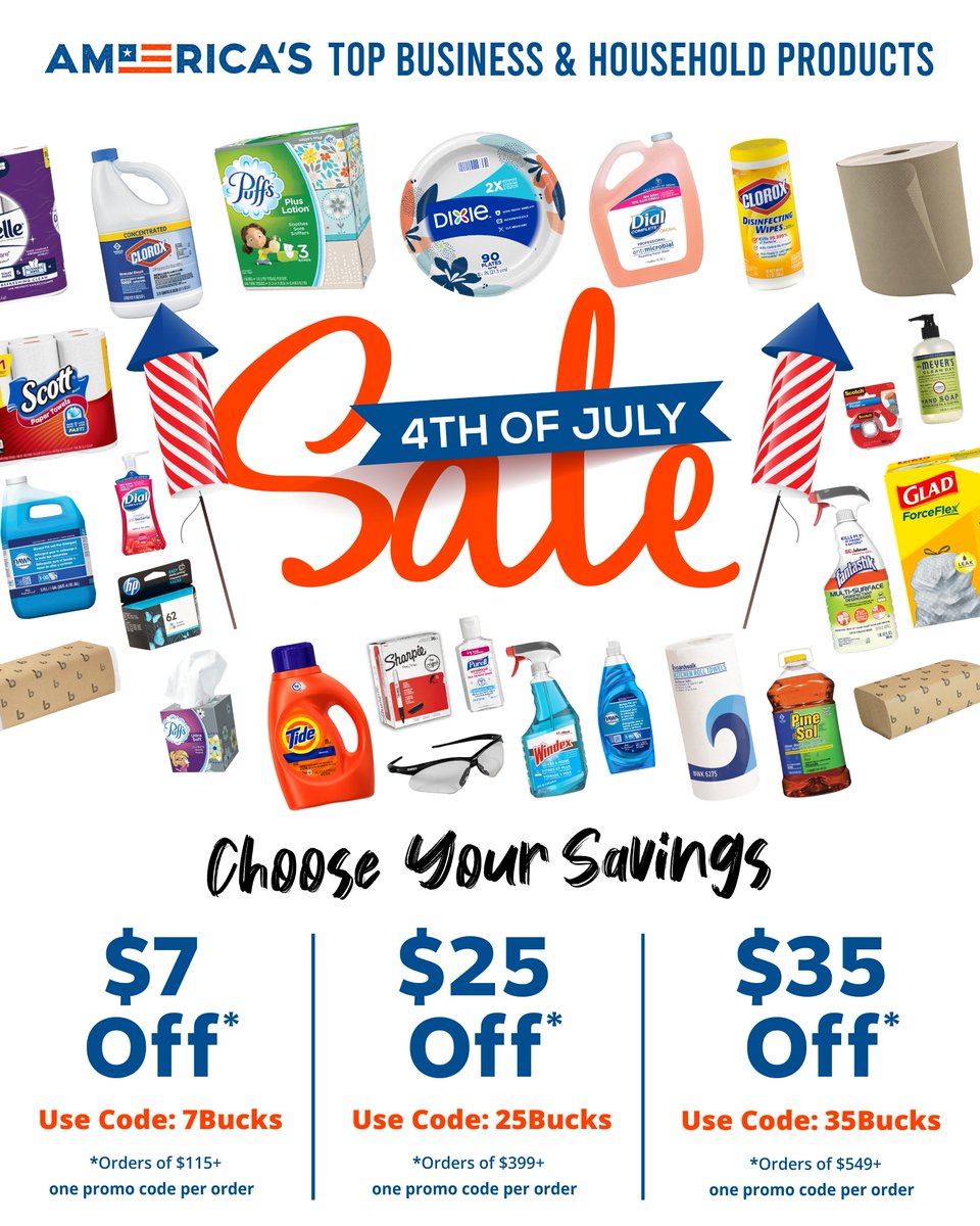 🇺🇸 Hurry, the 4th of July Savings Event Ends Tonight at Midnight! 🇺🇸

Huge Price Reductions on 1000's of Wholesale Products Plus Choose Big Savings Off Your Order! Hurry, Offers for a Limited Time Only

cleanitsupply.com