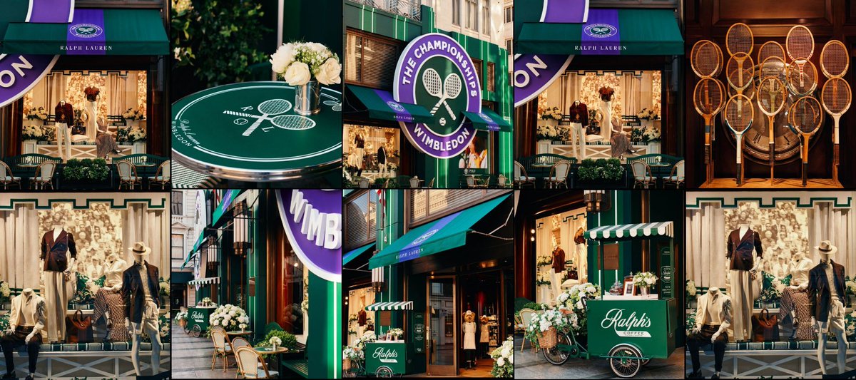 fadema4d's tweet photo. 'Ralph Lauren takes over New Bond Street London with a stylish Wimbledon theme🎾 #RalphLauren #Wimbledon' https://t.co/m78tXidC7y