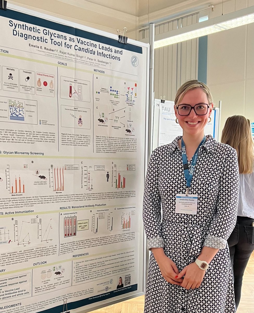 I am glad that I was able to present my work on synthetic glycans as vaccine candidates and diagnostic tools for Candida infections and got inspired by so many brilliant people at the Berlin Symposium „From Innate to Adaptive Immunity – a question of memory“. #berlinsymposium