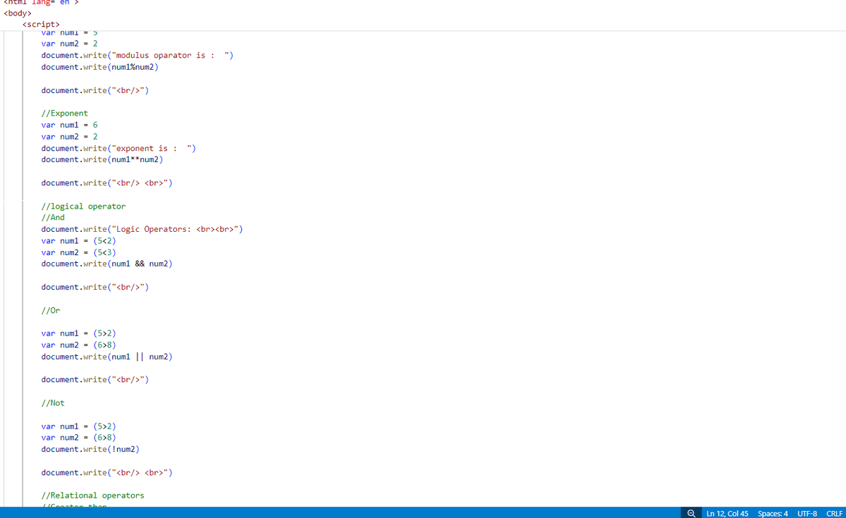 mabdillahi275's tweet photo. 14day to #100DaysOfCode  
This is program all operator of javascript like
1.Arthmetic operator
2. logic operator 
3. Relational operator
#eng_Liicaye #RiseAcademy #RiseToCode #NextGenDevelopers
@RiseAcademy21 https://t.co/W3JFgJgPQi