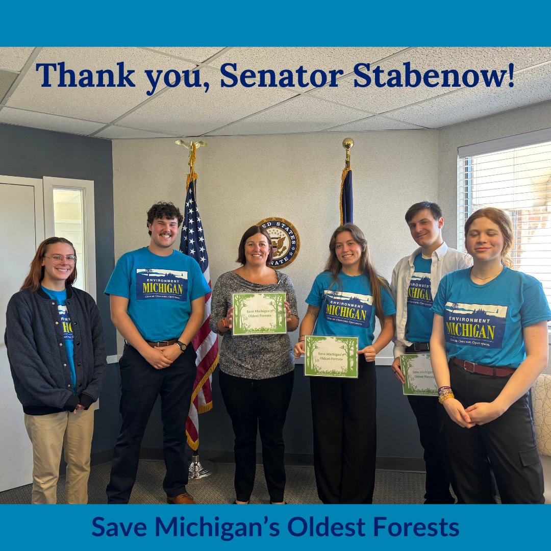 EnvironmentMI's tweet image. Earlier this summer, our door-to-door canvass team met with @SenStabenow's district office to talk about our campaign to save our oldest forests. #WorthMoreStanding #LetTreesGrow