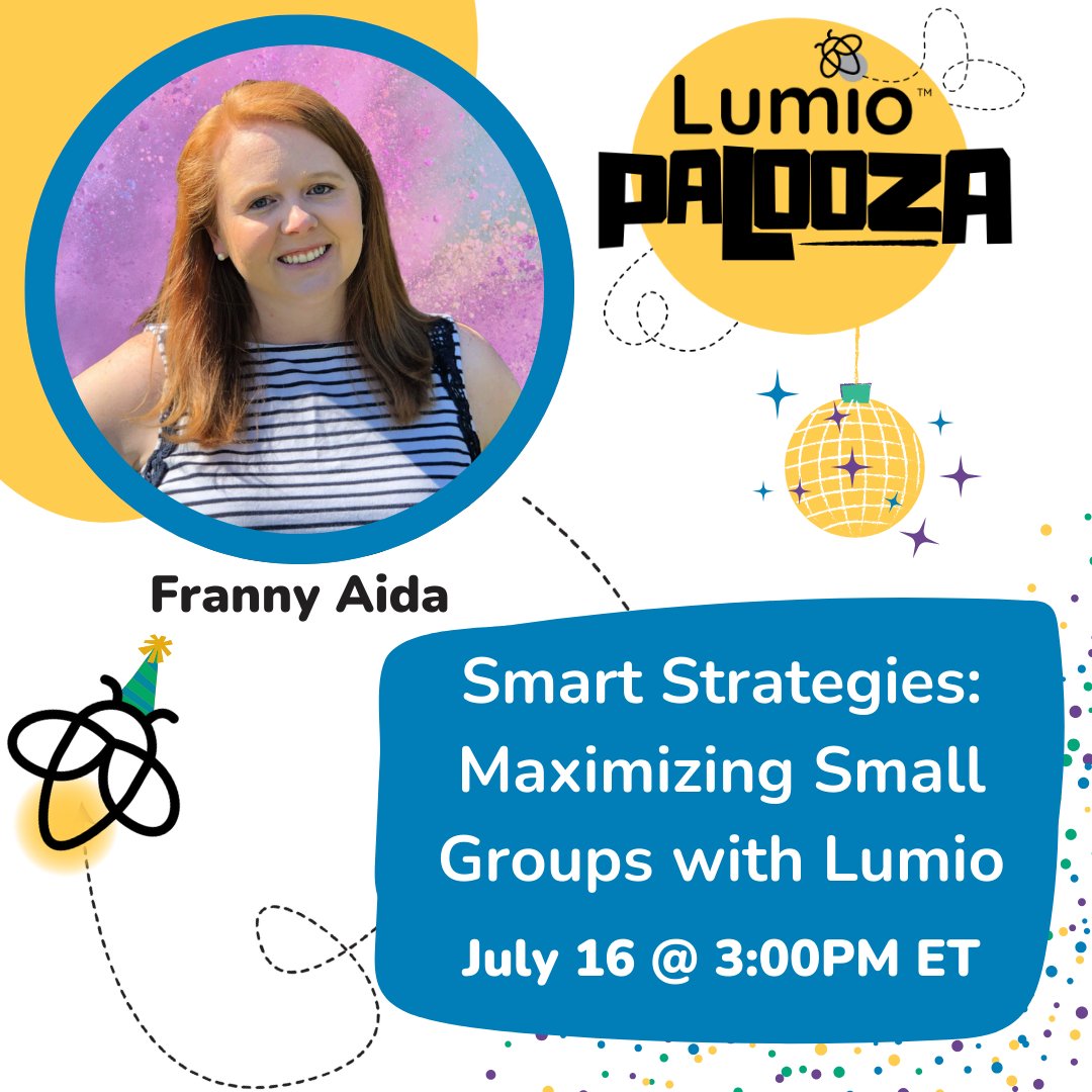 Franny Aida (@techteacherfran) on Twitter photo Exciting start to July... just got my Lumio Certified Trainer badge! And, YOU can sign up to attend my #LumioPalooza session about maximizing small groups with <a href="/LumioSocial/">Lumio π</a> Register here: go.smarttech.com/lumio-palooza-β¦ Exciting start to July... just got my Lumio Certified Trainer badge! And, YOU can sign up to attend my #LumioPalooza session about maximizing small groups with <a href="/LumioSocial/">Lumio π</a> Register here: go.smarttech.com/lumio-palooza-β¦