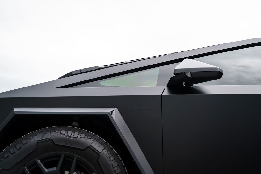 stek_usa's tweet photo. This Cybertruck received a transformation courtesy of our DYNOblack-matte PPF! Our black matte Fashion Film infuses our true black coloration into an exclusive matte finish with stellar protective properties against rock chips, scratches, and other hazards. #STEKrevolution https://t.co/S8VesRe4HF