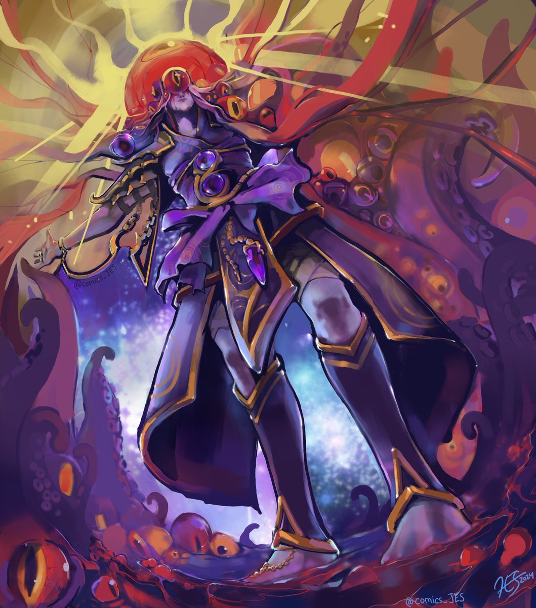 comics_JES's tweet photo. A colour practice that turned into Xal'atath fanart. I pictured her in some sort of Old God ascension mode #xalatath #TheWarWithin #warcraft #worldofwarcraft #Dragonflight #warcraftart #digitalart #illustration https://t.co/HnFhzAI5eb
