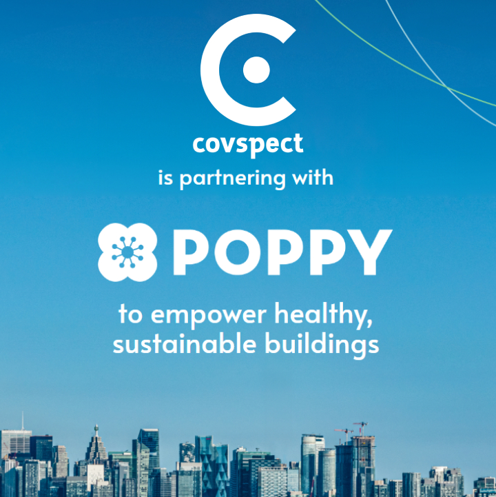 covspect's tweet photo. We're excited to announce that Covspect has onboarded Poppy as a strategic ASHRAE 241 Compliant IAQ partner! Poppy revolutionizes how buildings measure equivalent clean airflow, manage rising energy costs and secure health in buildings with their patented air tracing technology. https://t.co/5kHpOooBri