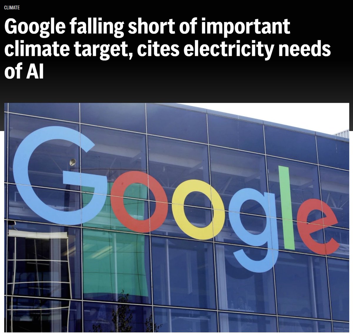 Does no one realize how insane and significant this is? It's only going to get worse.

"Rather than declining, its emissions grew 13% in 2023 over the year before. Compared to its baseline year of 2019, emissions have soared 48%."

apnews.com/article/climat…