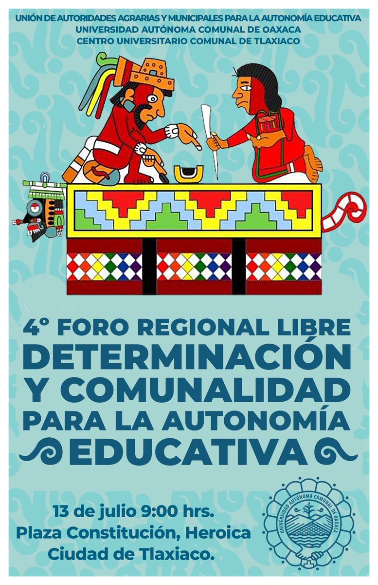 UacoComunica's tweet photo. Los invitamos a nuestro 4 Foro Regional que se llevará a cabo el sábado 13 de julio a las 9am en Tlaxiaco, Oaxaca. https://t.co/aNXhN06ayT