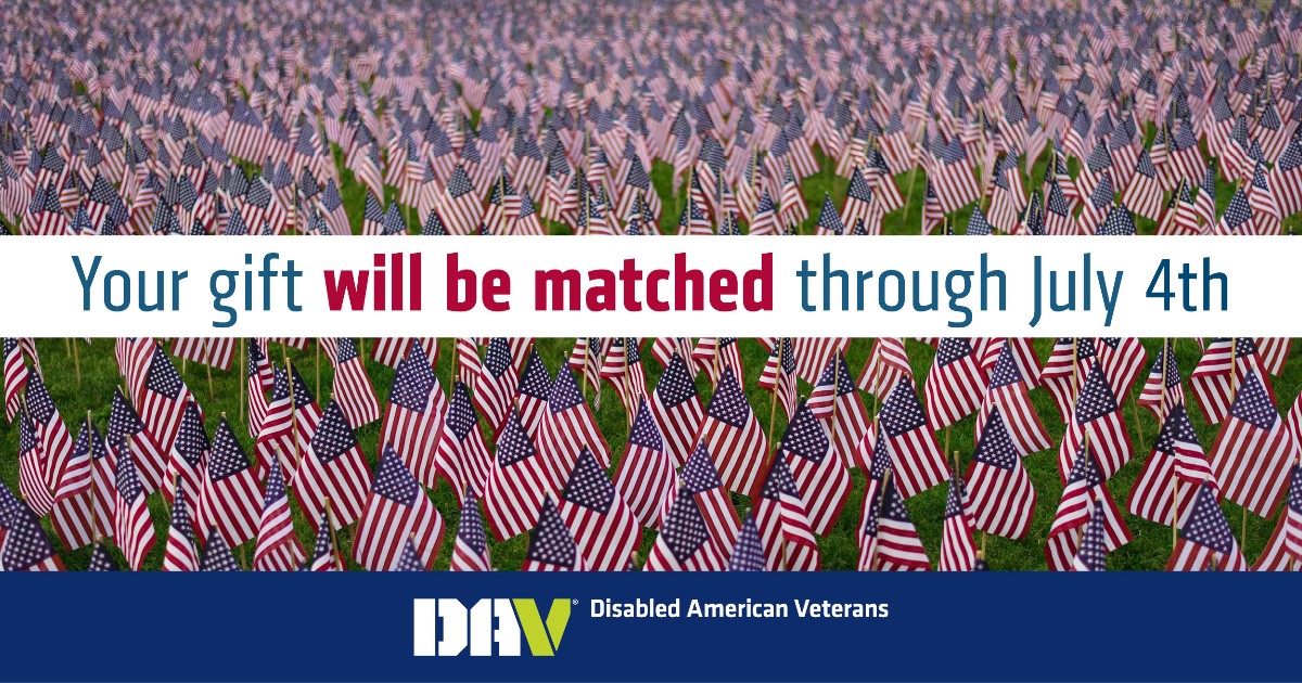 DAVHQ's tweet photo. Announcement 📢: DAV’s Field of Flags has officially started! Now through July 4th, your gift will be MATCHED dollar-for-dollar to help disabled veterans. Click here to give today: https://t.co/9oa8uIJj7a. #FieldOfFlags #DAV #veterans https://t.co/hIPmX660Gq