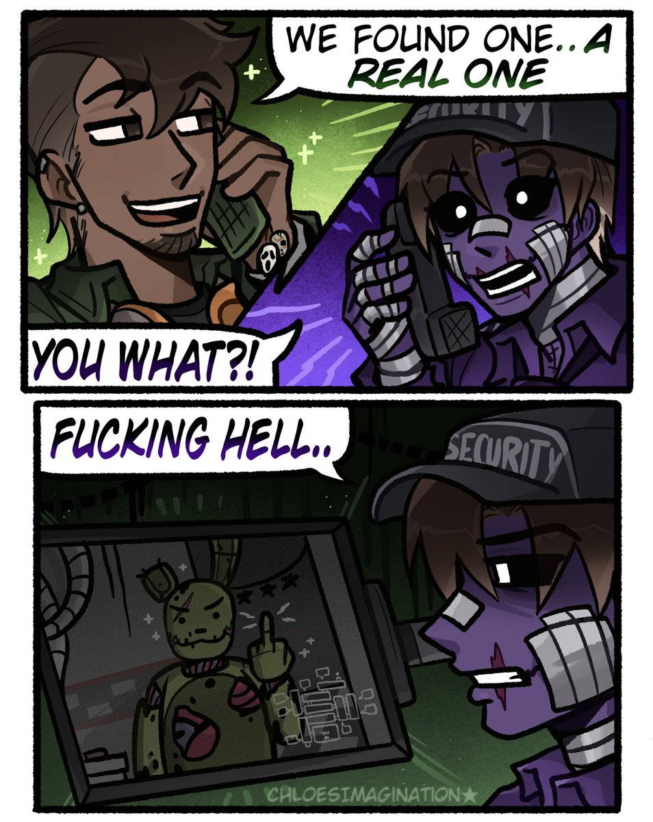 ChloeImagine's tweet photo. Phone dude caused an Afton family reunion in FNAF 3,, https://t.co/VMxmBkA12N