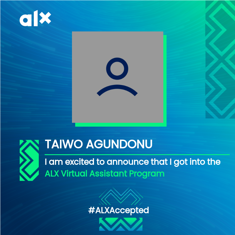Ayodejitee's tweet photo. I am thrilled to announce my admission into the @alx_africa program! I am excited to dive into intensive learning, gain practical skills, and connect with like-minded individuals. Ready to #dothehardwork and excel in this journey.
#ALXVA #ALXAccepted #LifeAtALX https://t.co/h0KMcBwrwA