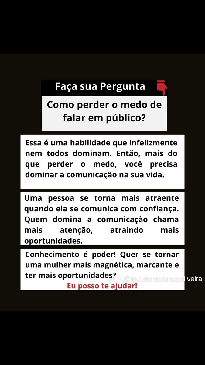 BiancaLocutora's tweet photo. ✨ Você merece ser ouvida! ✨
Quantas vezes você já sentiu seu coração acelerar só de pensar em falar em público? Talvez você tenha perdido oportunidades incríveis porque o medo falou mais alto. Eu sei como é. Mas imagine o poder de sua voz ecoando com confiança e conectando você https://t.co/iwTXZWsWa7
