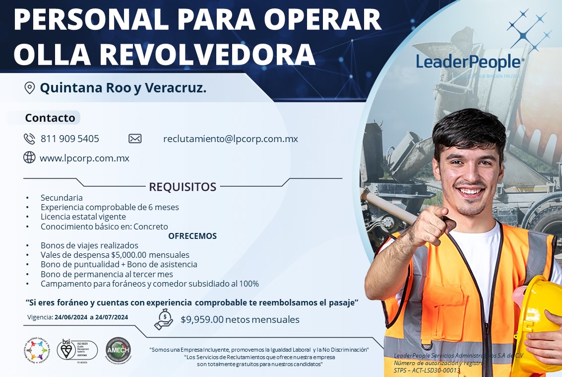 LEADER_PEOPLE's tweet photo. ¡Vacantes disponibles! ⭐
Aplica y comparte para que más personas se beneficien de esta información. ¡Sé parte de este gran equipo!

#LeaderPeople# VacantesLaborales #Empleo #Vacantes #RecursosHumanos #Reclutamiento https://t.co/NQfrlIcOfw