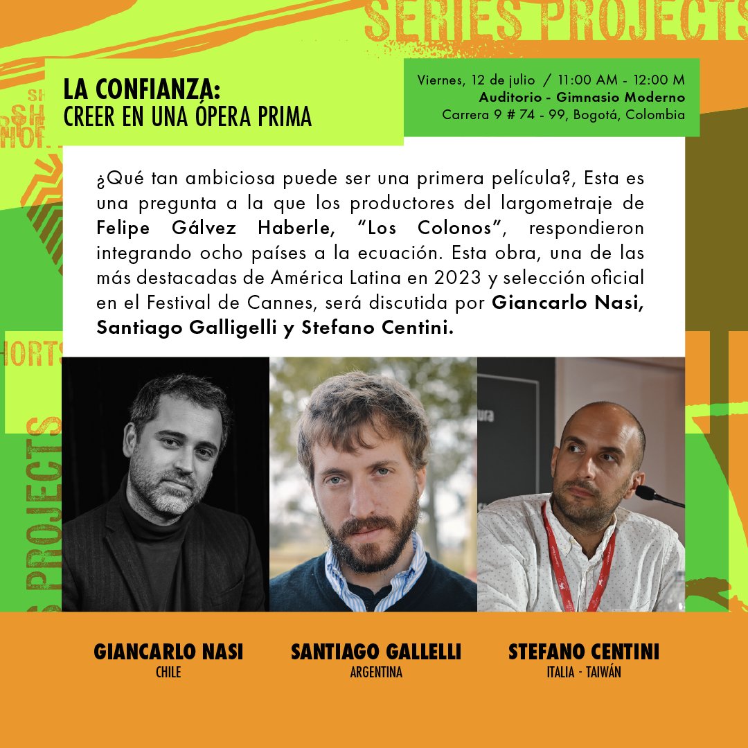 BAM_Bogota's tweet image. (...) Giancarlo Nasi, Santiago Galligelli y Stefano Centini compartirán en el espacio de las #BAMTalks cómo llevaron esta destacada obra al Festival de Cannes y los desafíos que enfrentaron en los 9 años de financiamiento y desarrollo.