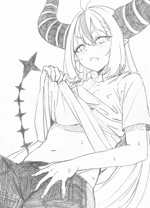 だらしない?暑いんだからしょーがないじゃん!  #laplus_artdesu