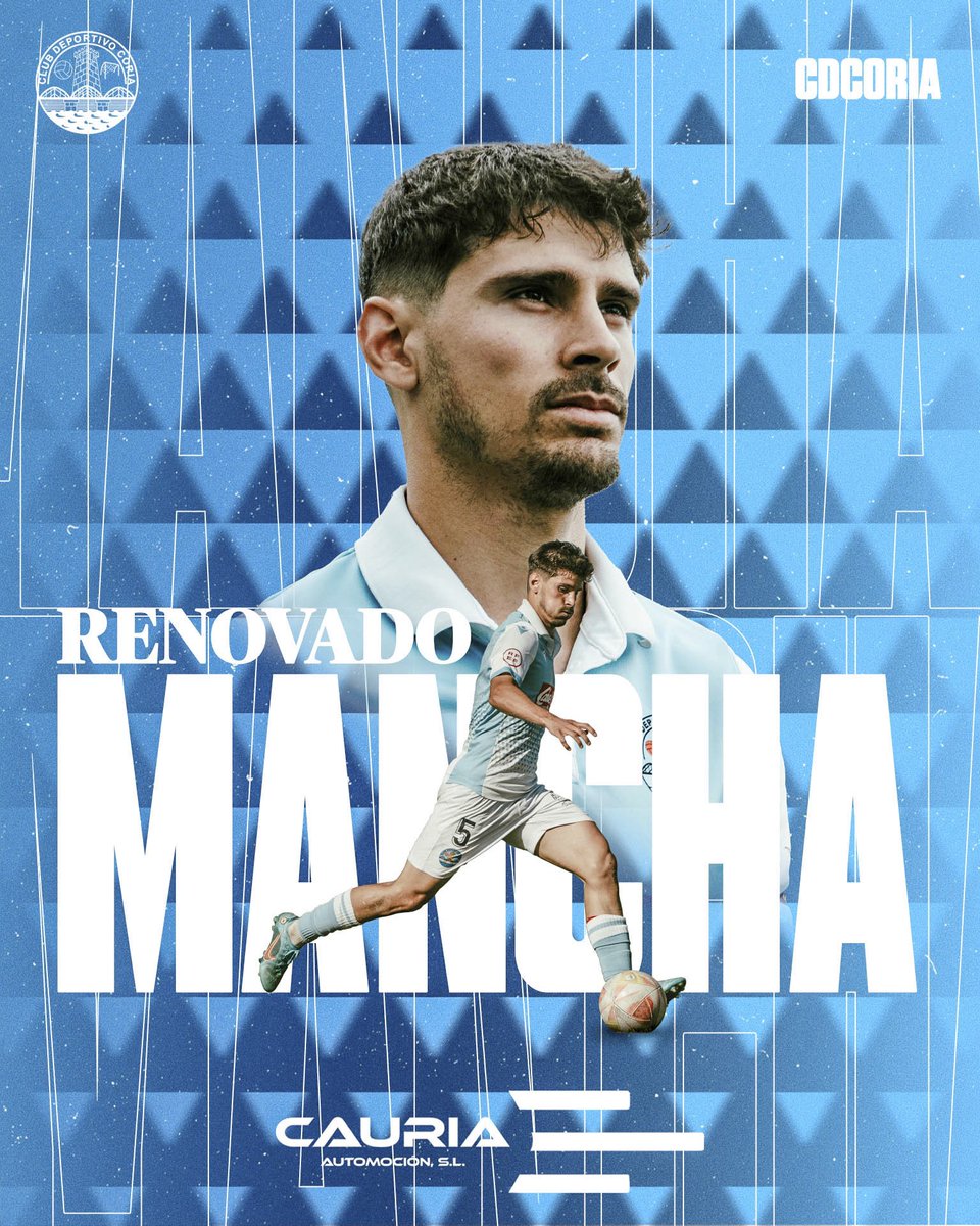 📋 OFICIAL || RENOVACIÓN JAVIER MANCHA (Badajoz, 2000) <a href="/javiermancha10/">Javier Mancha</a> 

Mancha se convierte en la segunda incorporación de la plantilla 24/25.

¡Volveremos a contar con la personalidad y dedicación de nuestro 5! 🩵⚽️