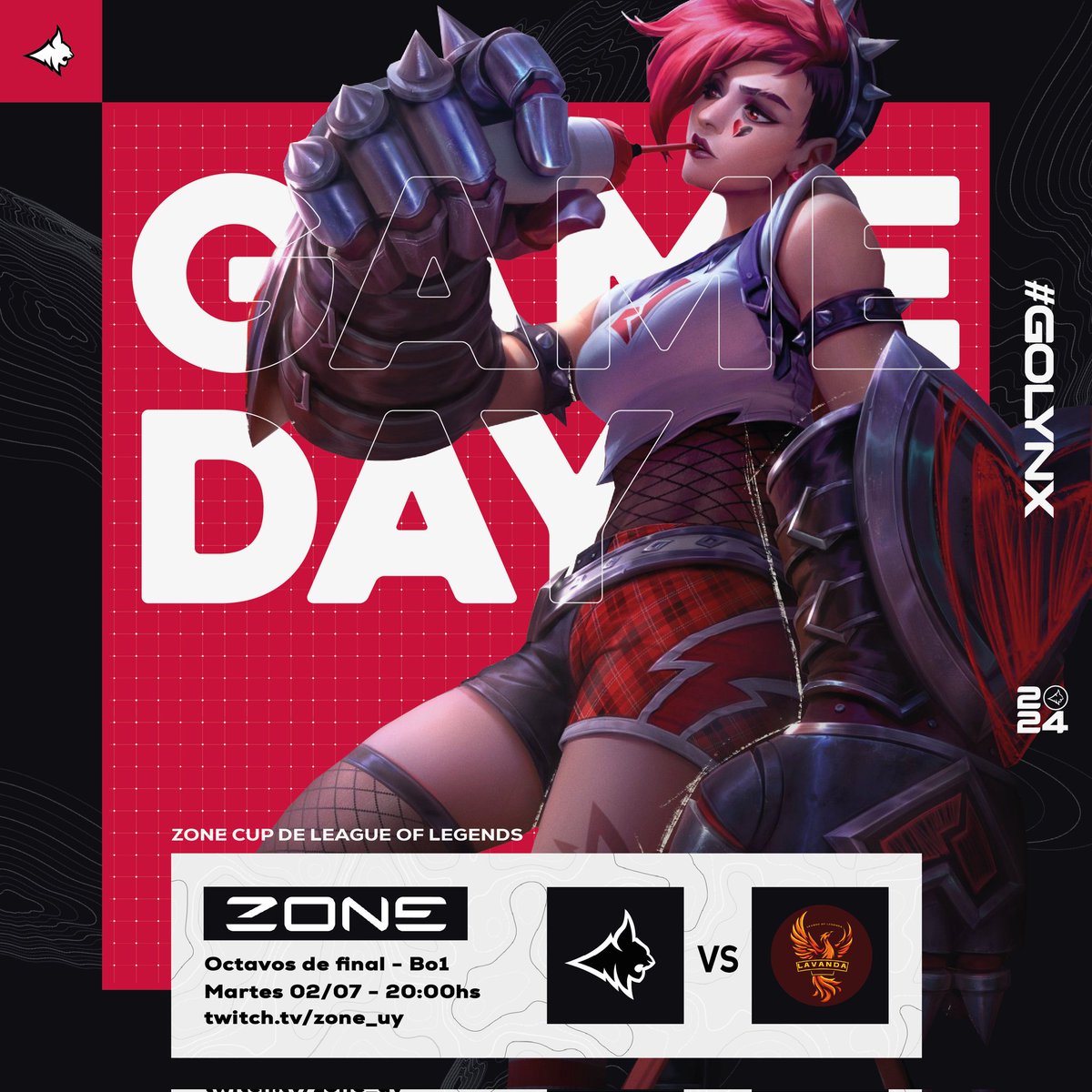 LynxGamingUY's tweet photo. #LeagueOfLegends | #ZoneCUP
¡Volvió el lolsito! 😏
Esta noche jugamos octavos de final de Zone Cup que nos trae @ZoneUy 🏆
🕗 20:00hs 🇺🇾
🆚️ #Lavanda
Mira la transmisión por ⬇️⬇️⬇️
https://t.co/xxJdoOrsBB
#GoLYNX https://t.co/EwCsIOfEeK