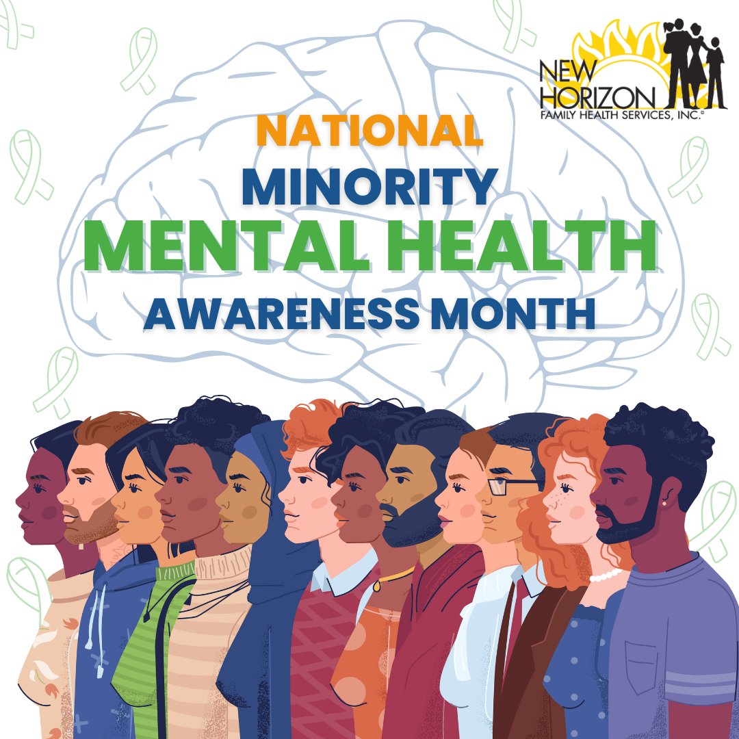 NewHorizonFHS's tweet photo. July is National Minority Mental Health Awareness Month. We shed light on the mental health challenges that racial and ethnic minority groups face. If you or a loved one is struggling with mental health, make an appointment by calling 864-729-8330 today. #youarenotalone https://t.co/owDhaIbIfn