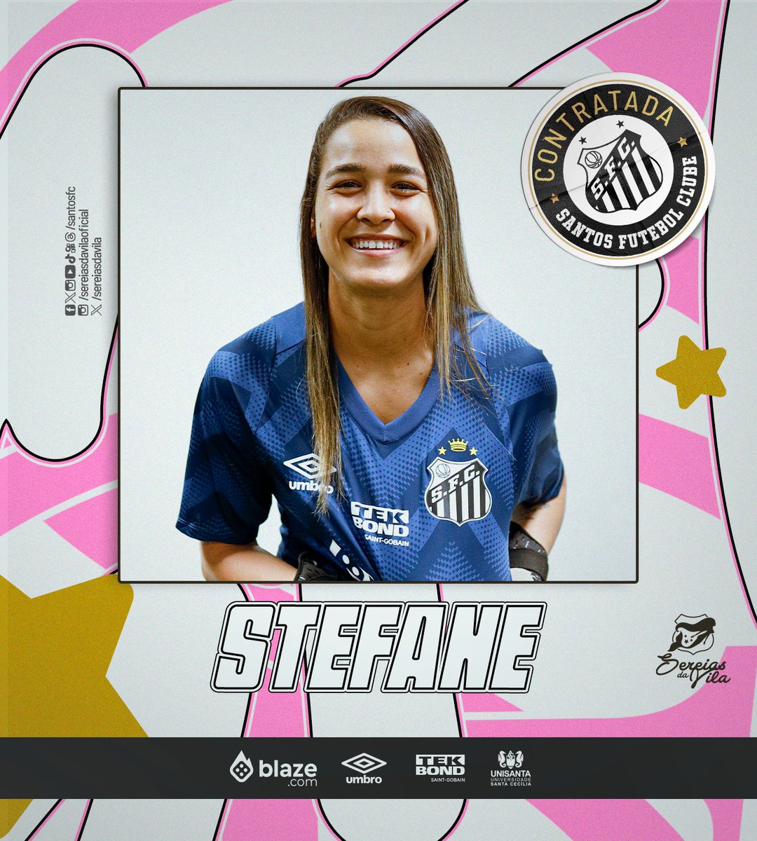 SereiasDaVila's tweet photo. STEFANE É DAS SEREIAS! 🧜‍♀️

A nova goleira santista assinou contrato até o fim de 2025 e se junta a Karen Hipólito, Kelly Chiavaro e Olivia McDaniel.

Bem-vinda, Stefane! ⚪️⚫️ https://t.co/uhYR2tDvRo