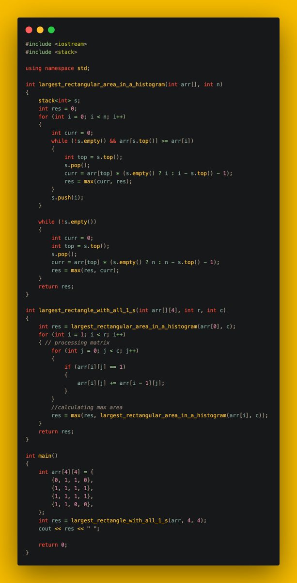 gincode18's tweet image. 🚀 Day 27 of #100DaysOfCode!

🔢 Solved more exciting stack and queue problems:
🏢 Found the Largest Rectangle with All 1s.
📉 Implemented Stack with Get Min functionality.
👤 Tackled the Celebrity Problem.
🔄 Reversed a Queue.

Loving the journey so far! 💪 #coding #DSA