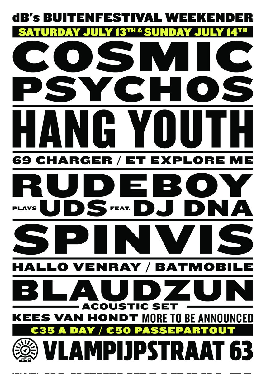 Happy to announce that @Blaudzun &amp; #keesvanhondt will join the ceremony July 13. <a href="/dbs_utrecht/">dB's</a> #festival #fundraiser #weekender