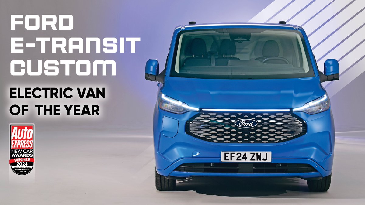 Our 2024 Electric Van of the Year is the Ford E-Transit Custom
autoexpress.co.uk/ford/transit-c…

<a href="/Ford/">Ford Motor Company</a>uk <a href="/FordNewsEurope/">Ford News Europe</a> @ford <a href="/FordPro/">Ford Pro</a> #AEAwards #Ford