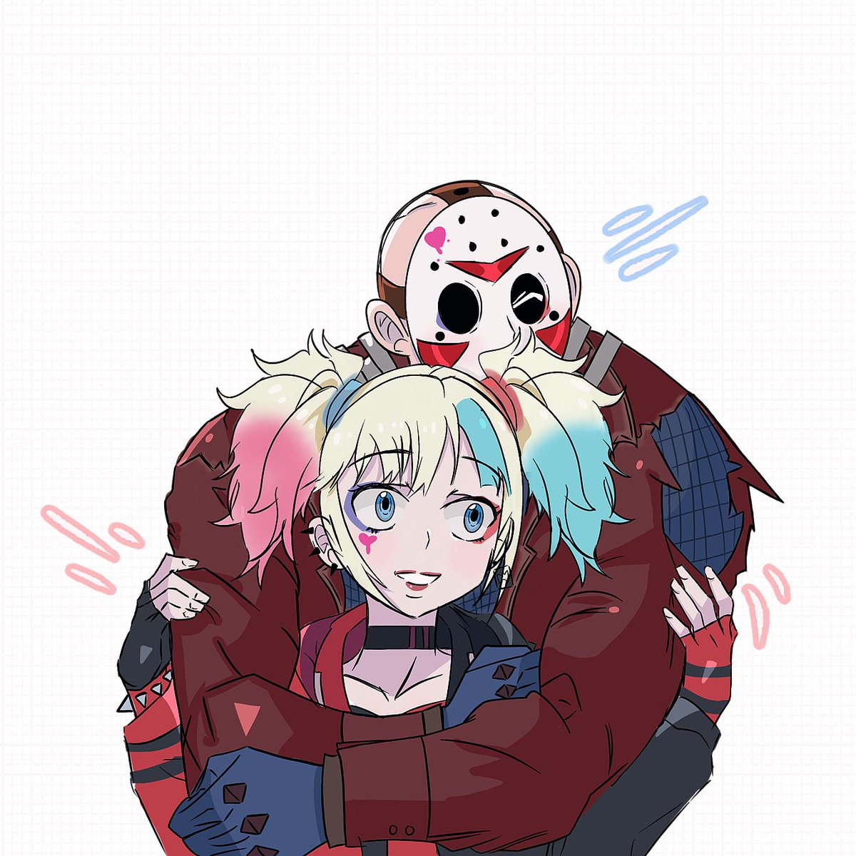 SilverArlette's tweet photo. Good Afternoon💙☀️
Hug? Hug. Hug! 
I tried to do the anime version of Harley with a thinner brush💙
Then I kinda gave up but at least I tried 💙💧
#multiversus https://t.co/HIlPON9bML