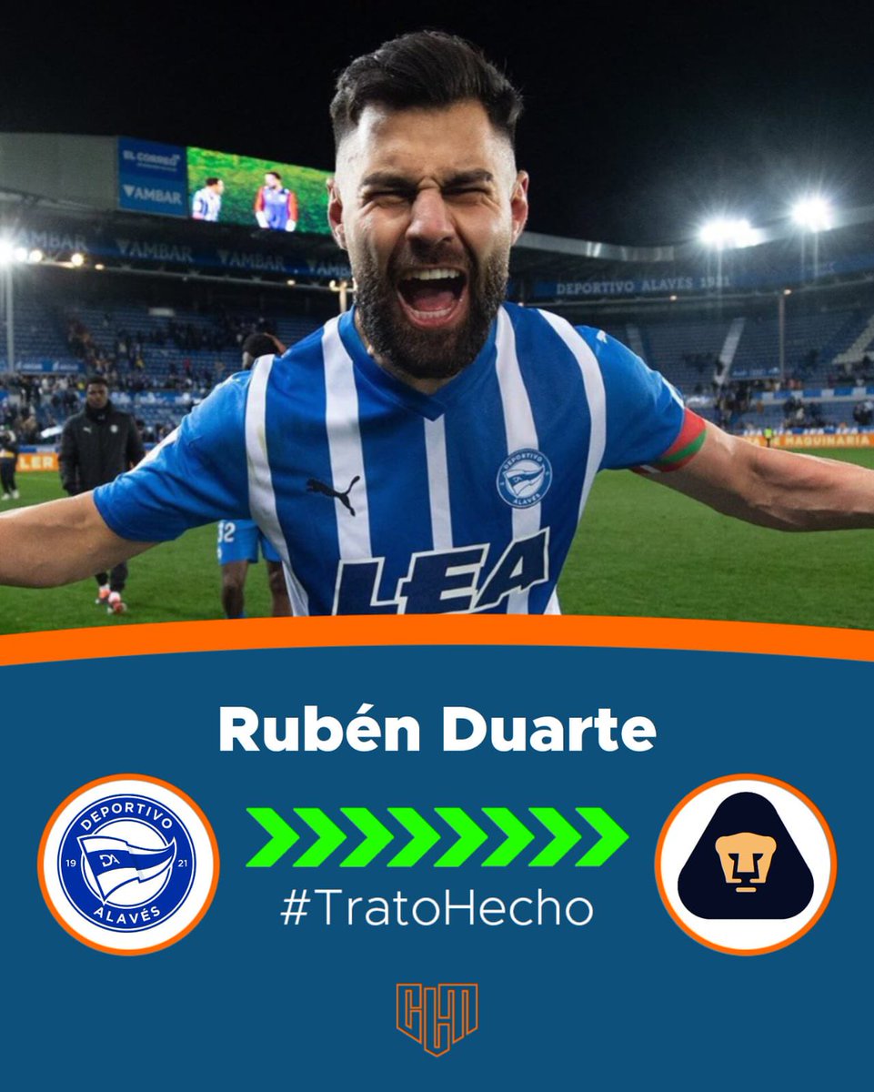 CLMerlo's tweet photo. 🚨[EXCLUSIVO] Pumas tiene su fichajazo: acordó con Alavés la compra de Rubén Duarte. #TratoHecho
https://t.co/0ndJD2ps6c https://t.co/5pQZO71F2B