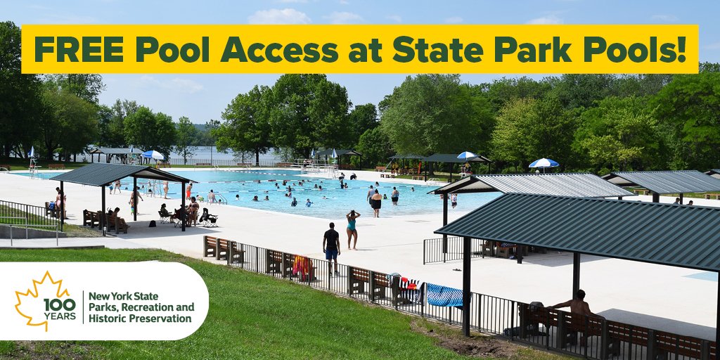 New York State Park pools will be FREE for all New Yorkers all summer! As part of <a href="/GovKathyHochul/">Governor Kathy Hochul</a>'s “Get Offline, Get Outside” campaign, we are expanding access to aquatic recreation opportunities across the state. (1/2)