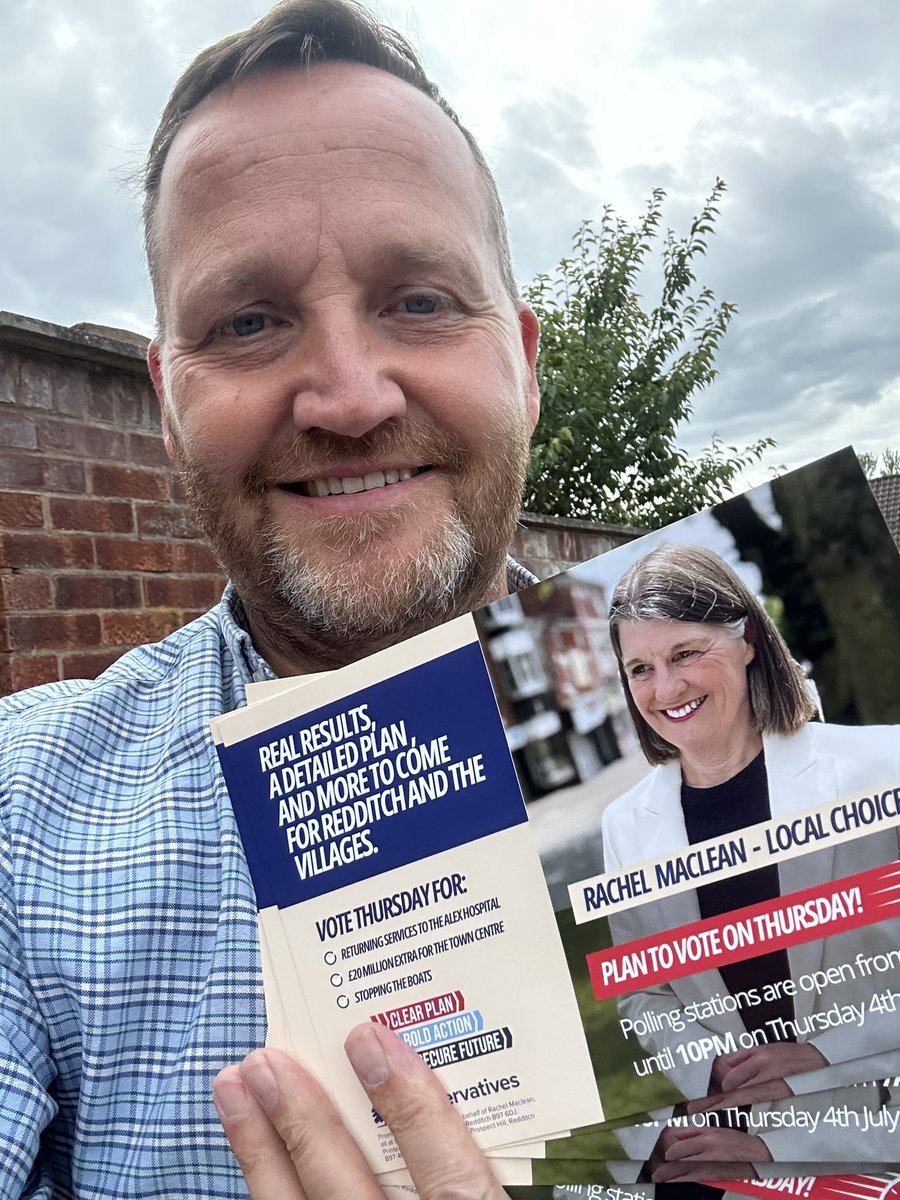 Another great day on the doors campaigning for <a href="/redditchrachel/">Rachel Maclean</a> 
Really positive responses by everyone and so many acknowledging how hard <a href="/redditchrachel/">Rachel Maclean</a> has worked for us all here in Redditch. 
Please make sure you all vote <a href="/Conservatives/">Conservatives</a> on Thursday 
#VoteConservative