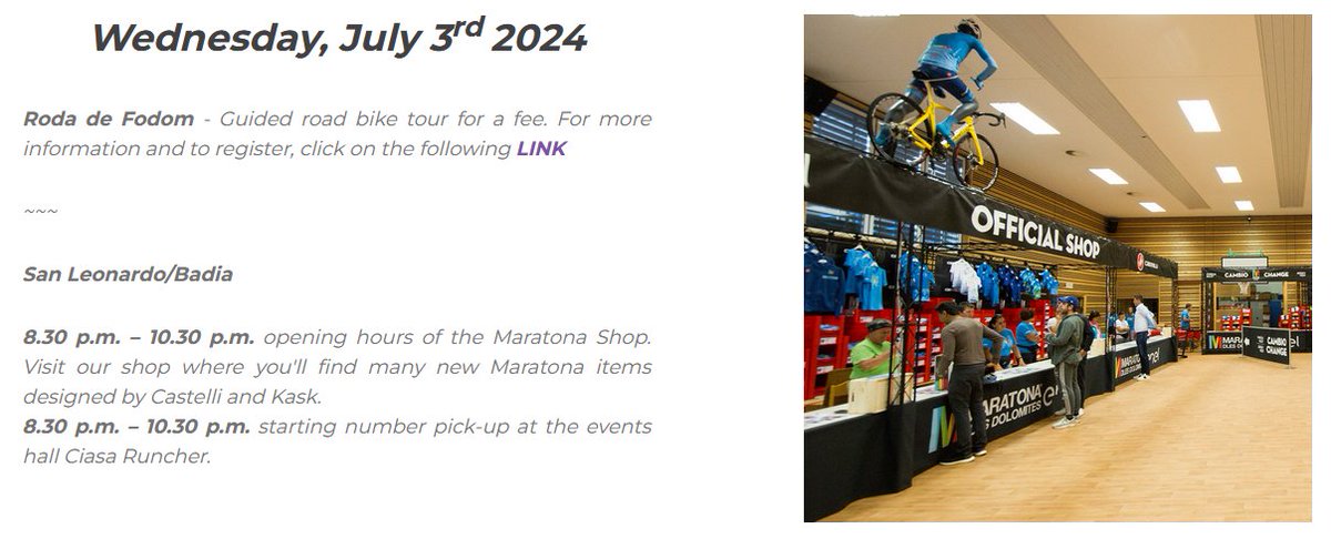 mdolomites's tweet photo. #mdd37 #mutatio #ridersweek program for Wednesday July 3rd:
https://t.co/BHWyfUoAVN https://t.co/P1j0P0FduR
