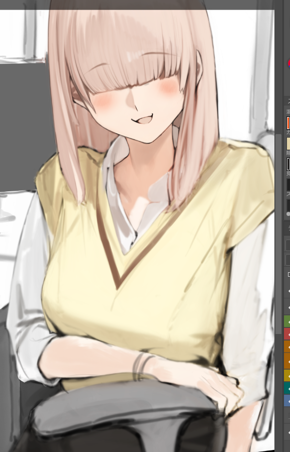 「メカクレちゃんラフ練… 」|wqtarumiのイラスト
