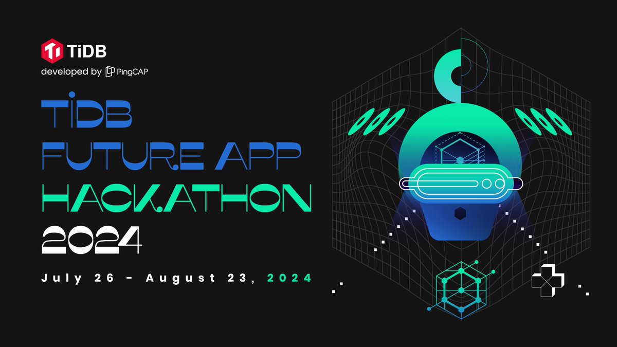 TiDB_Developer's tweet image. 📣 Excited to announce the #tidb Future App #hackathon 2024 from July 26-Aug 23. This year’s event features more than💰$30k in prizes and you’ll have a chance to develop new applications with the TiDB #vector search feature!🎉 For more info, check out the blog at:…