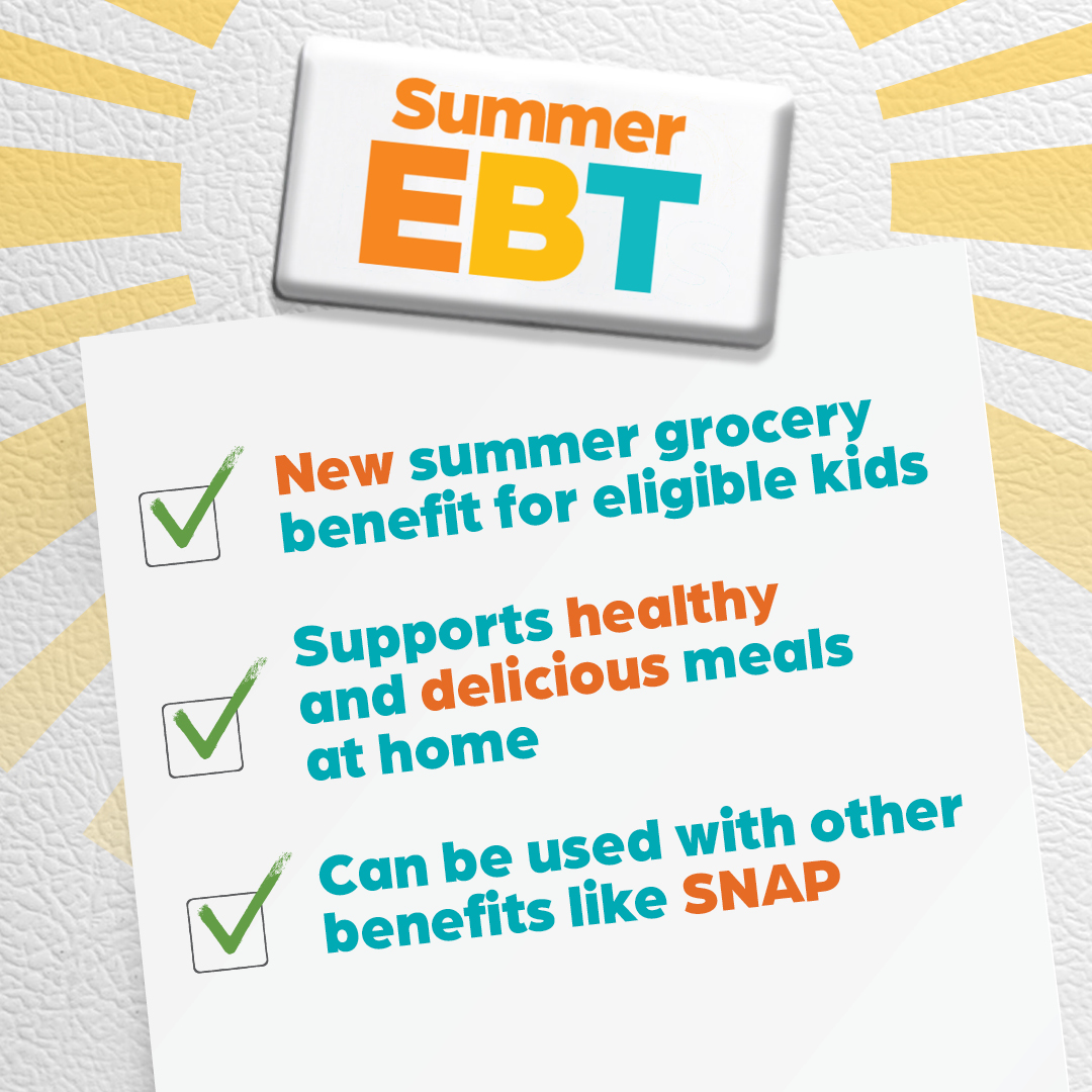 PghFoodBank's tweet photo. SUN Bucks offers families $120 in grocery benefits per eligible child during summer break!
🌞
You can use it with other benefits like #SNAP to keep your fridge full this summer.

Learn more 👉 https://t.co/IV7i1EG3j0 https://t.co/rL7RasuWeJ