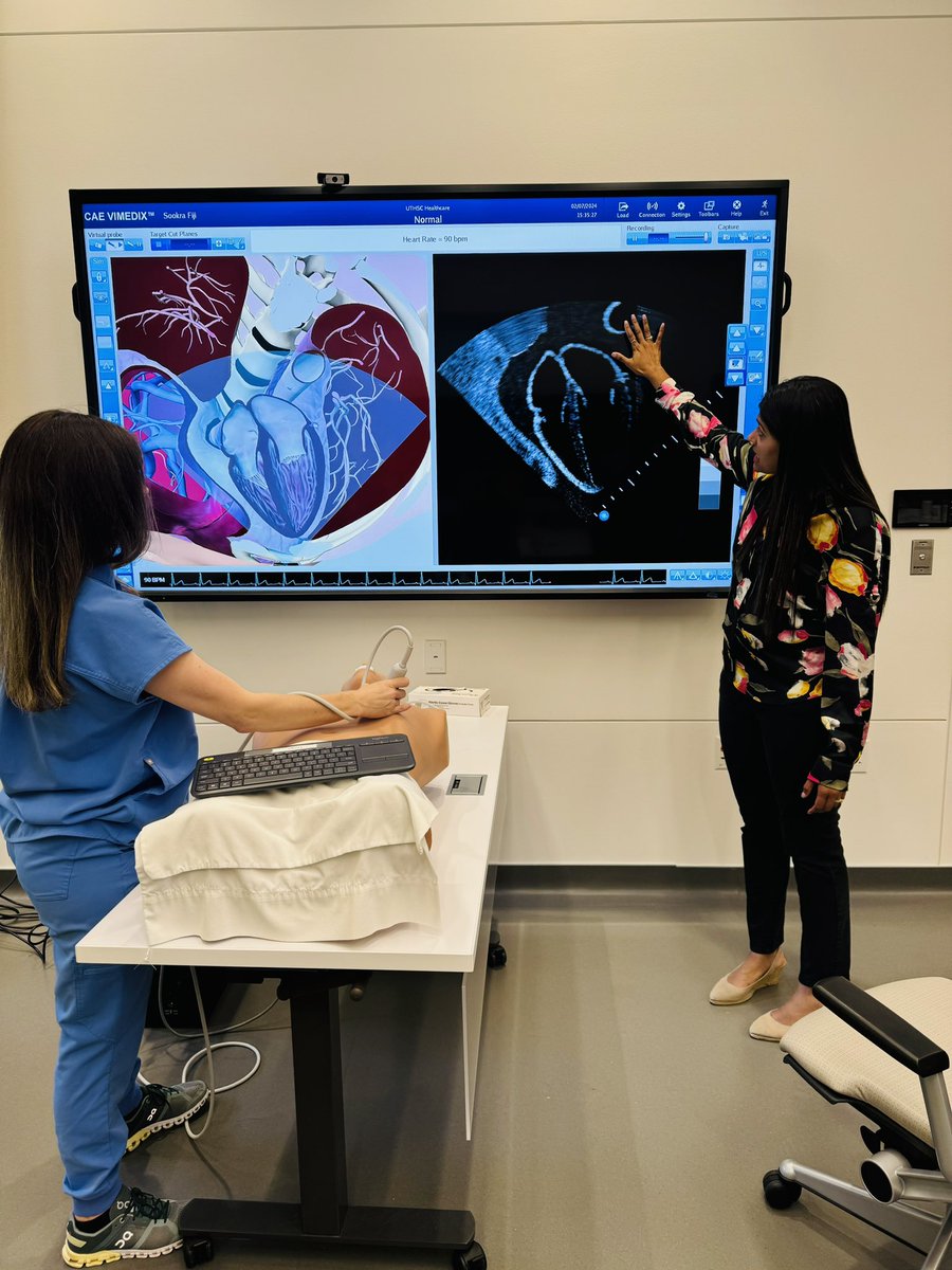 NithyaSn01's tweet photo. Bootcamp, Day# 2!  Cath and Echo day- Hands-on echo session in the fabulous UTHSC simulation center! https://t.co/6s68MQ9IT1